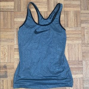 Grey and Black Nike Pro Tank